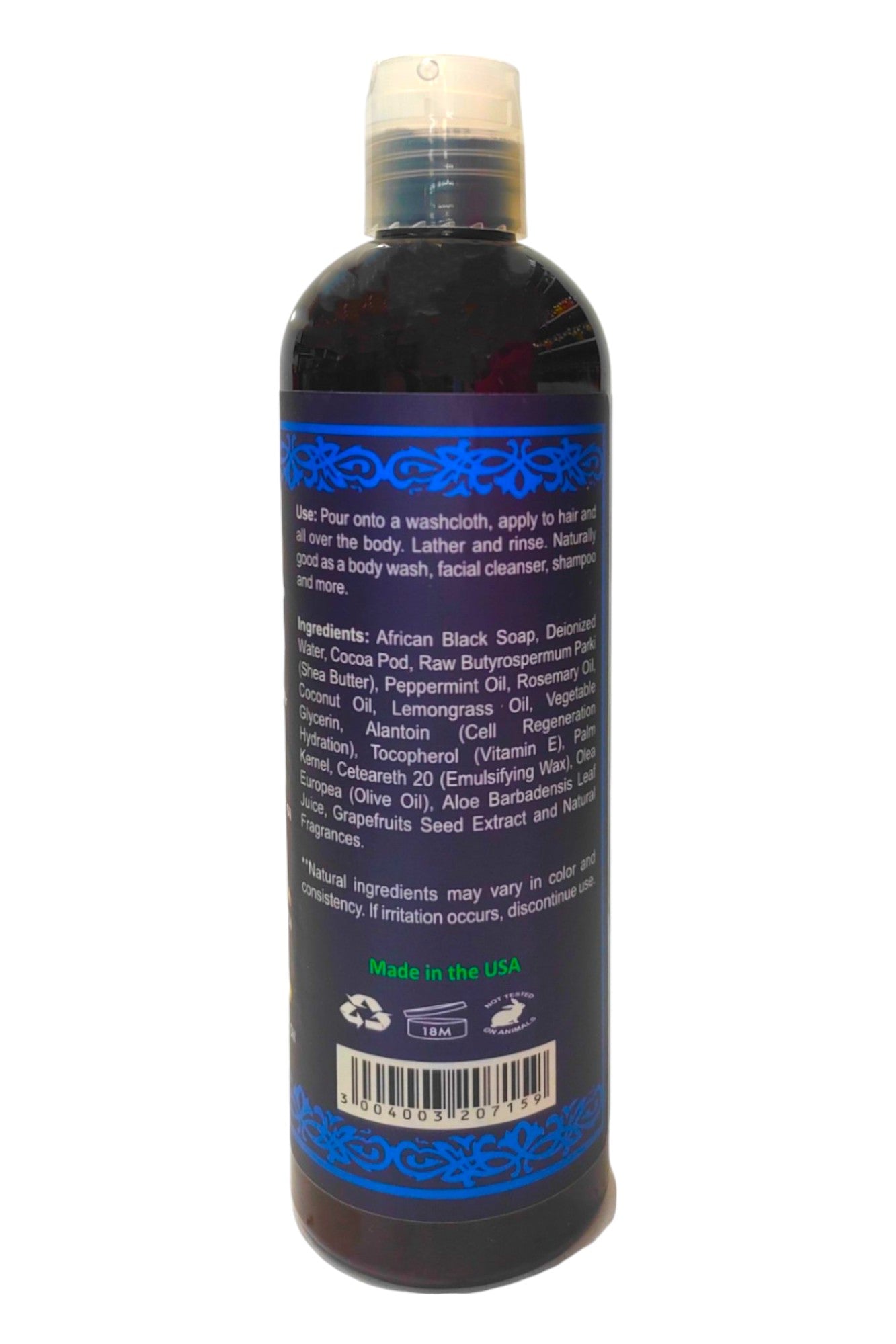 African Black Soap With Peppermint