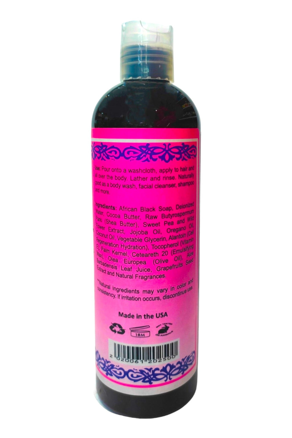 Sweet pea & Wildflower African Liquid Black Soap